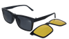 Martin Snow 5-IN-1 CLIP-ON MS A10243 Matte-Black Square Large Full Rim Eyeglasses