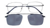 TAG Hills CLIP-ON TG A10581 Gun Metal Square Medium Full Rim Eyeglasses
