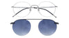 TAG Hills CLIP-ON TG A10590 Silver Round Medium Full Rim Eyeglasses