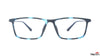 TAG Hills ZERO POWER BLUE SAFE DIGITAL PROTECTION TG A10981 Royal Navy Pattern Rectangle Large Full Rim Eyeglasses
